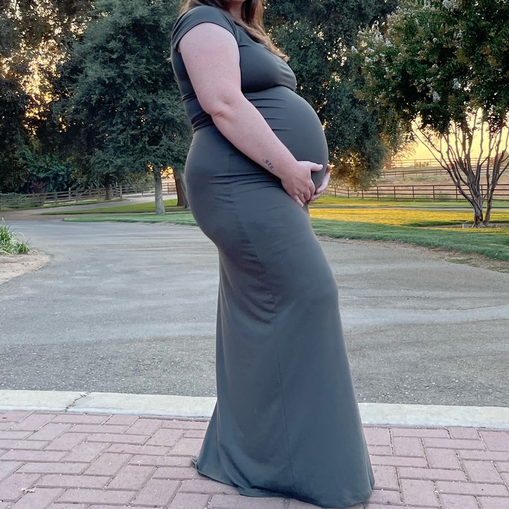 Green maternity dress
